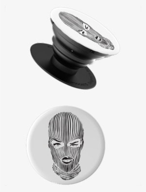 Ski Mask Popsocket In White - Floatie Kings Badwood Ski Mask Floatie