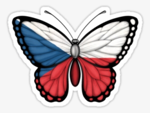Czech Republic Flag Butterfly - South Korea Flag Butterfly Png