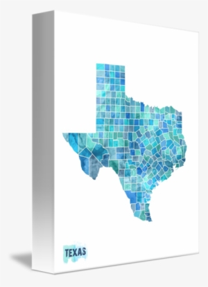 Texas Watercolor Map By Michael Tompsett - Texas Watercolor