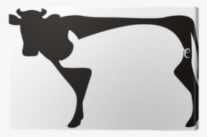 Cow And Pig Silhouettes Composition Canvas Print • - Cow And Pig Silhouette