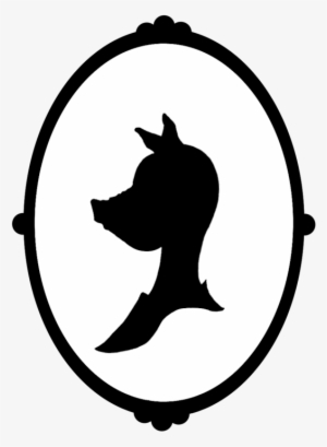 Silhouette Pig Portrait - Clip Art