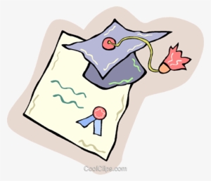 Graduation Cap With Diploma Royalty Free Vector Clip - Diplôme D'études En Langue Française