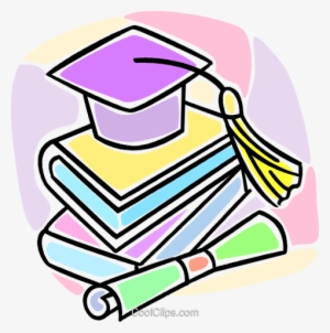 Graduation Cap And School Books Royalty Free Vector - Clip Art