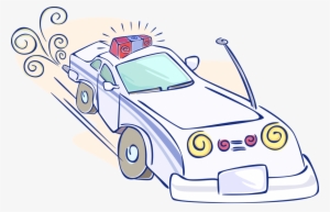 Vector Illustration Of Law Enforcement Police Car Cruiser - City Car