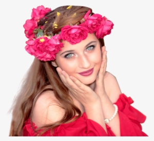 Elegant Fashionable Woman Wearing Red Roses Wreath - Woman With Rose Png