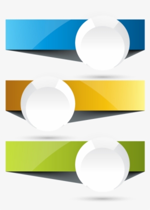 3 Banners With Round Label Template, Shape, Abstract, - Label