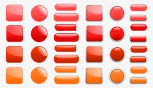 Button Icon Oblong Square Round Red Orange - Square Oblong