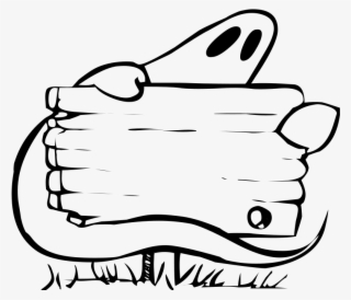Cute Ghost Clipart - Ghost With Sign
