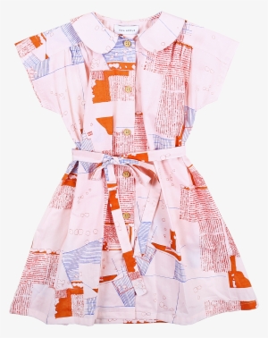 Abstract Lawn Peter Pan Dress - Day Dress