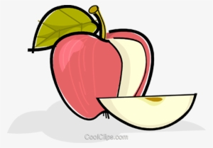 Sliced Apple Royalty Free Vector Clip Art Illustration - Sliced Apple Clip Art