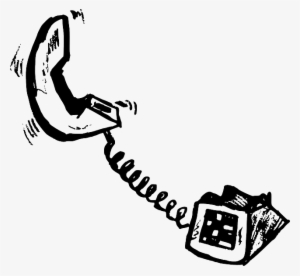Old, Phone, Outline, Cartoon, Telephone, Free, Style - Cord Phone Cartoon
