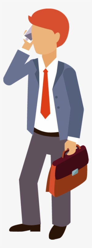 Clipart Transparent Library Business Portfolio Categories - Man Talking On The Phone Cartoon