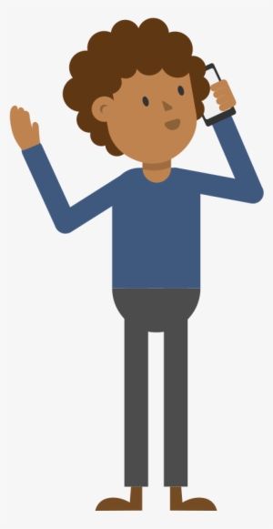 Open - Talking On The Phone Cartoon