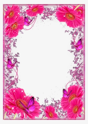 Borde Con Mariposas Borders And Frames, Borders For - Bordes De Caratulas De Flores