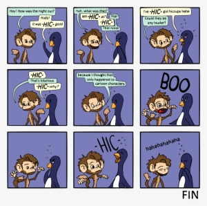 Monkey Loves Penguin - Hiccups Comics