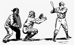 Baseball Sport Game Catcher Ball Bat Playe - Vintage Baseball Player Vector