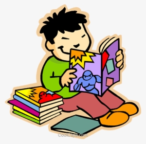 Boy Reading Comic Books Royalty Free Vector Clip Art - 3rd Grade Sight Word Activity Book