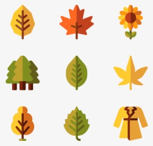 Autumn Leaves Flat Icon Pack - Clip Art