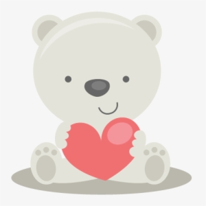Large Valentine Polar Bear - Cute Polar Bear Png