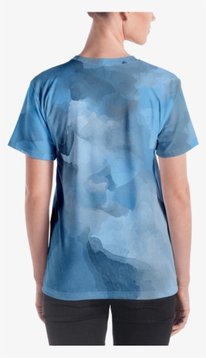 Steel Blue Watercolor Women's T Shirt T Shirt Zazuze - T-shirt