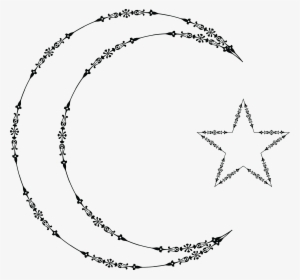 10 Hand Drawn Fancy Border Circle & Oval Frame Clipart - Star And Moon Clipart