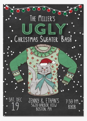 Ugly Sweater Cat Snowflakes