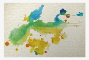 Abstract Watercolor, Ink Splashes On Brown Grainy Paper - Watercolor Painting