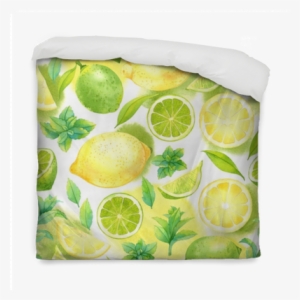 Seamless Pattern With Watercolor Lime, Lemon And Mint - Citrus Pattern By Achtung - Customized Wallpaper Patterns