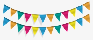 Banner Library Pennon Party Bunting Vector Flags Transprent - Triangle Flag Banners Clip Art