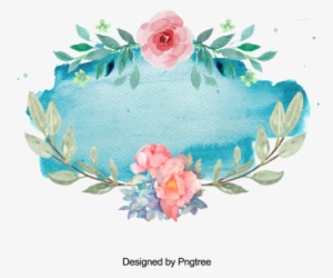 Hand-painted Flower Splash And Ink Frame, Flower, Wreath, - Flower