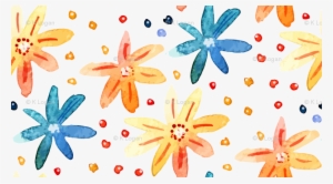 Watercolor Spring Summer Flowers Orange And Red Wallpaper