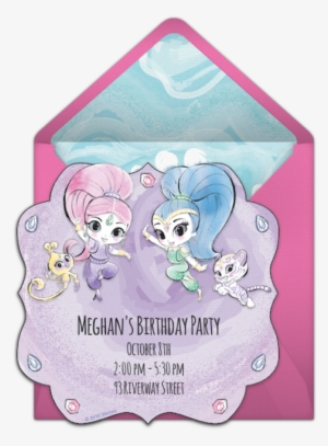 Shimmer And Shine Watercolor Online Invitation - Shimmer And Shine