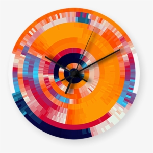 Colorful Rings Art Printed Wall Clock - Graphic Design