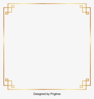 Hand-painted Chinese Wind Frame, Hand Painted, Chinese, - Simple Gold Frame Png