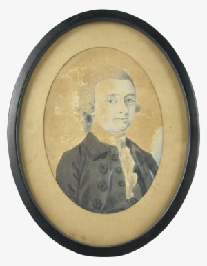 Mid 1700's Folk Art Miniature Watercolor Painting On - Wall Clock