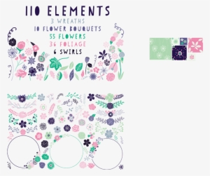 Wreath Bouquet Foliage Swirl Elements K235 Wreath Bouquet - Clip Art