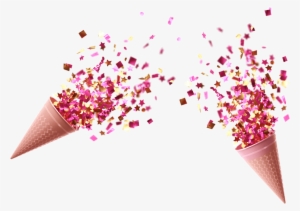 Gold Confetti Cups Cannon 3d - Transparent Confetti Cannon Png