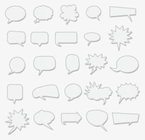 Svg Transparent Stitched Vector Speech Bubbles - Dialog Box