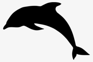 Dolphin Jump Silhouette Black Animal Mamma - Dolphin Black And White