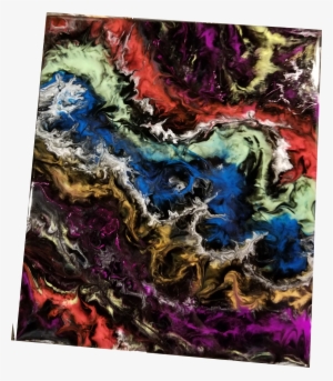 Resin Pour Done With Neon Paint - Modern Art