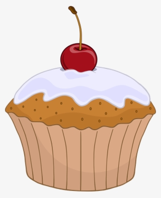 Food, Cake, Outline, Cartoon, Free, Muffin, Cherry - Muffin Clipart