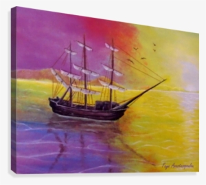 Sunset Sail Canvas Print - Painting