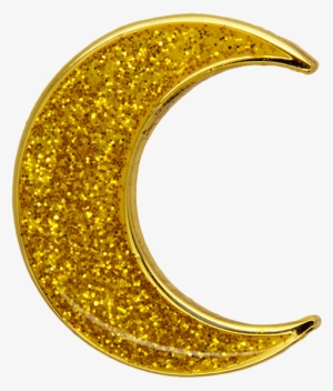 Moon Pin, Glitter Gold - Hambledon Gold Moon Pin