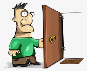 Sad Man Open Door - Door