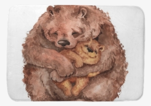 Mama Bear And Baby Bear - Watercolor Mama Bear