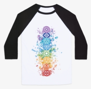 Watercolor Chakra Symbols Baseball Tee - Mess With Crabo You Get A Stabo Shirt