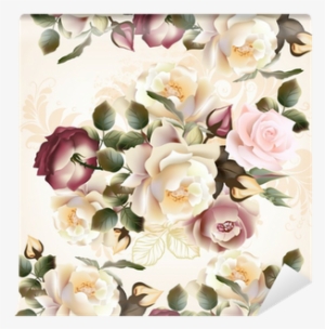 Floral Seamless Pattern With Roses And Flowers In Watercolor - Fond A Fleur