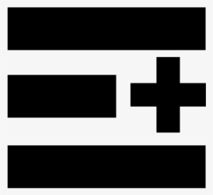 Three Horizontal Lines With Plus Sign Vector - Plus Sign
