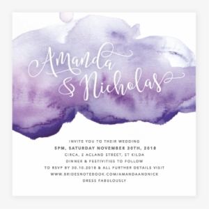Watercolour Invitation - Purple - Poster