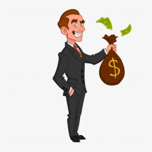 Businessman Money Clipart Vector Transparent Library - Business Man Cartoon Png